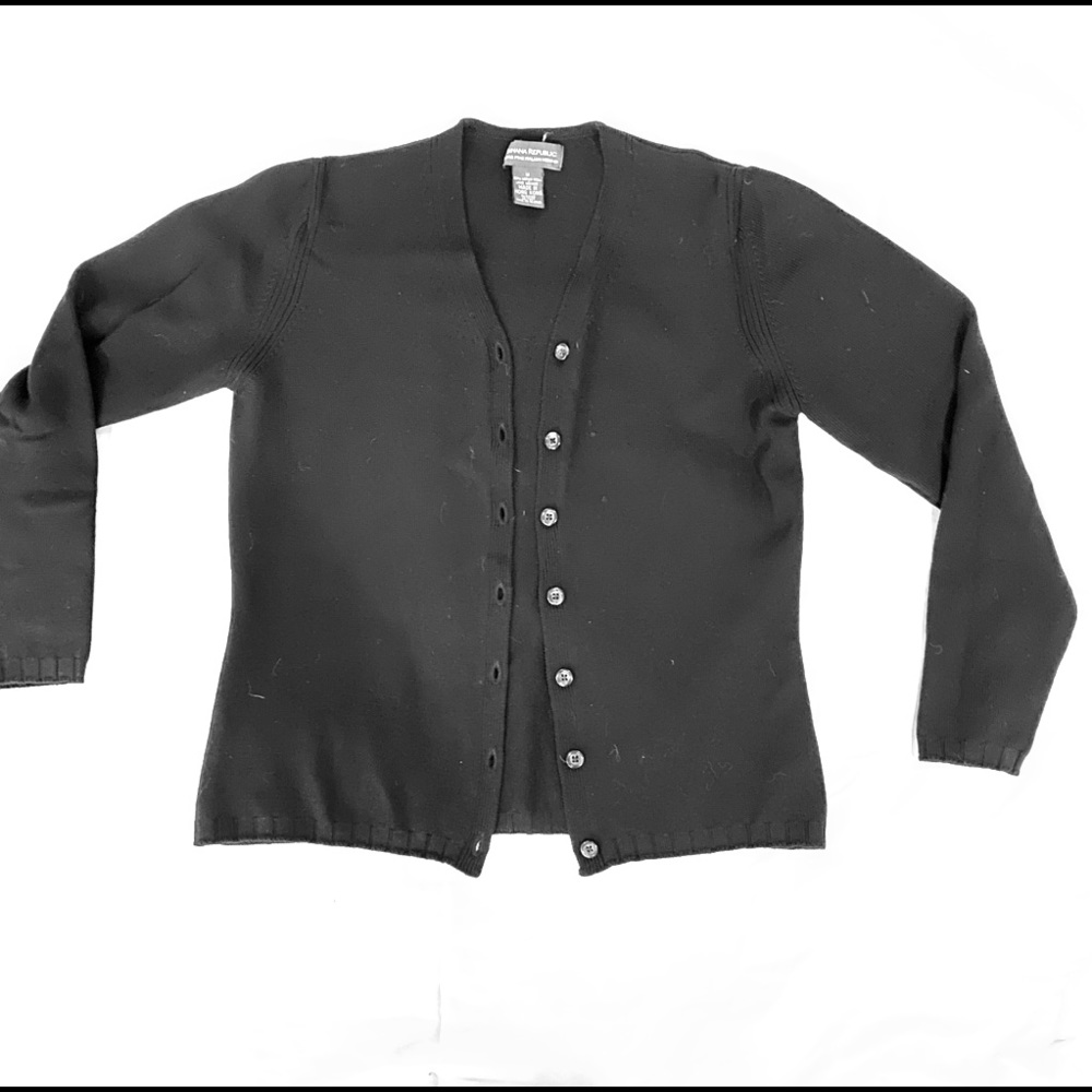 Banana Republic merino wool black cardigan